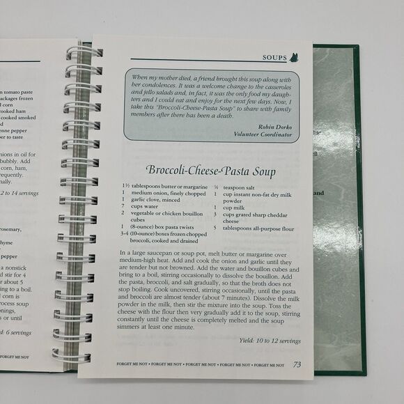 Forget Me Not Cookbook From Hospice Care Greensboro NC Memories/ Comfort Food - Picture 7 of 16